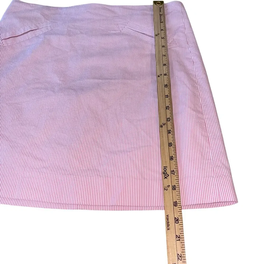 Grace Preppy Country Club Chic Pink & White Coquette Mini Skirt 10